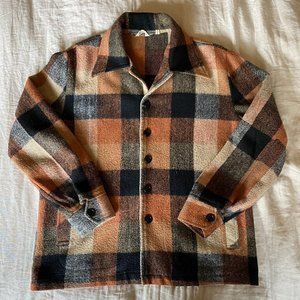 Vintage Plaid Flannel Print Button Up Jacket